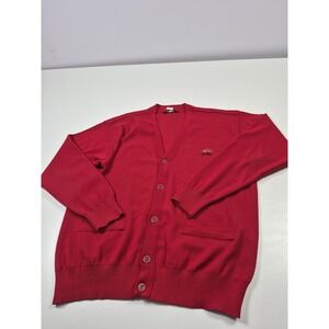 Paul & Shark Cardigan Sweater Mens Medium Red Wool Blend Made Italy Yachting